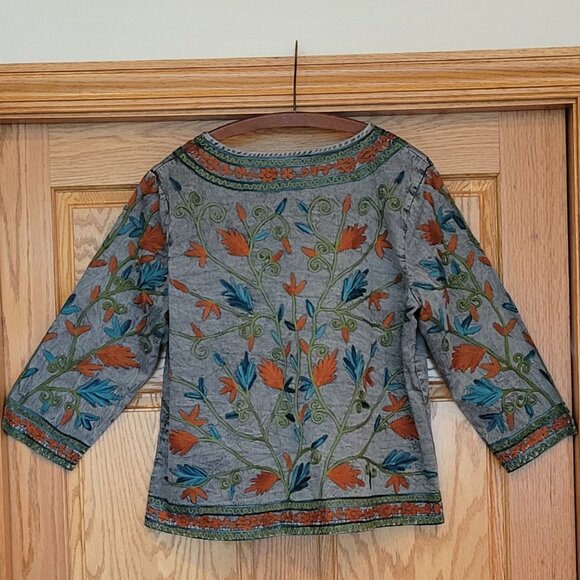 Parsley & Sage Embroidered Floral Boho Artsy Open Front Jacket NEW NWT - Picture 4 of 14